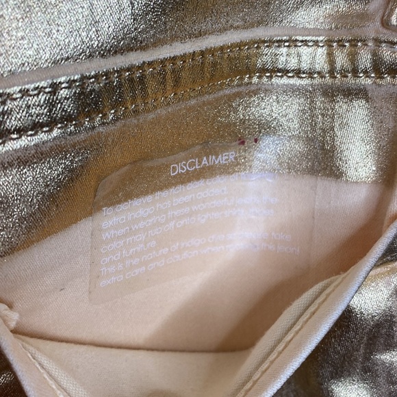 Fidelity Sola Metallic Gold Foil Jeans - 25 - Skinny - NEW - Picture 6 of 10